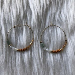 beaded hoop earrings